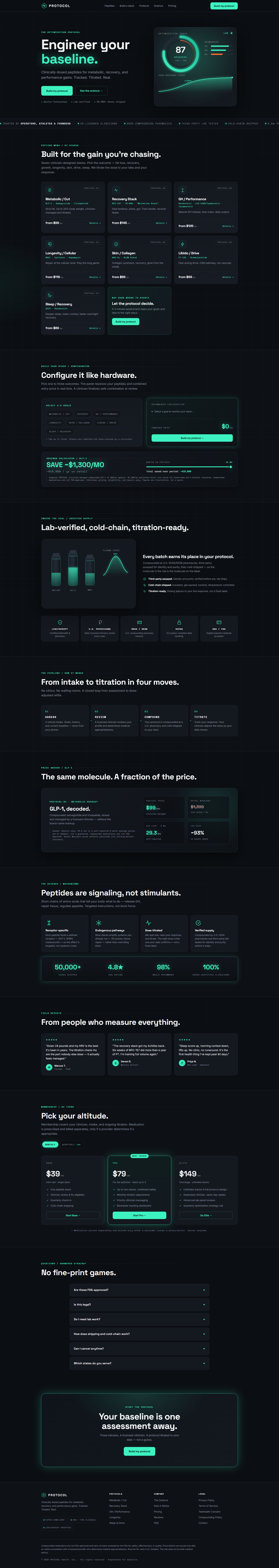 Protocol — Performance Dark full site preview